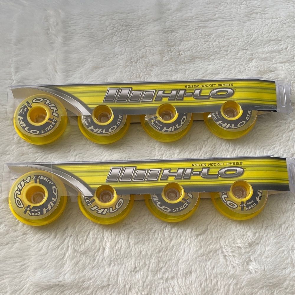 Hi-Lo Yellow Roller Hockey Wheels - Set of 8
